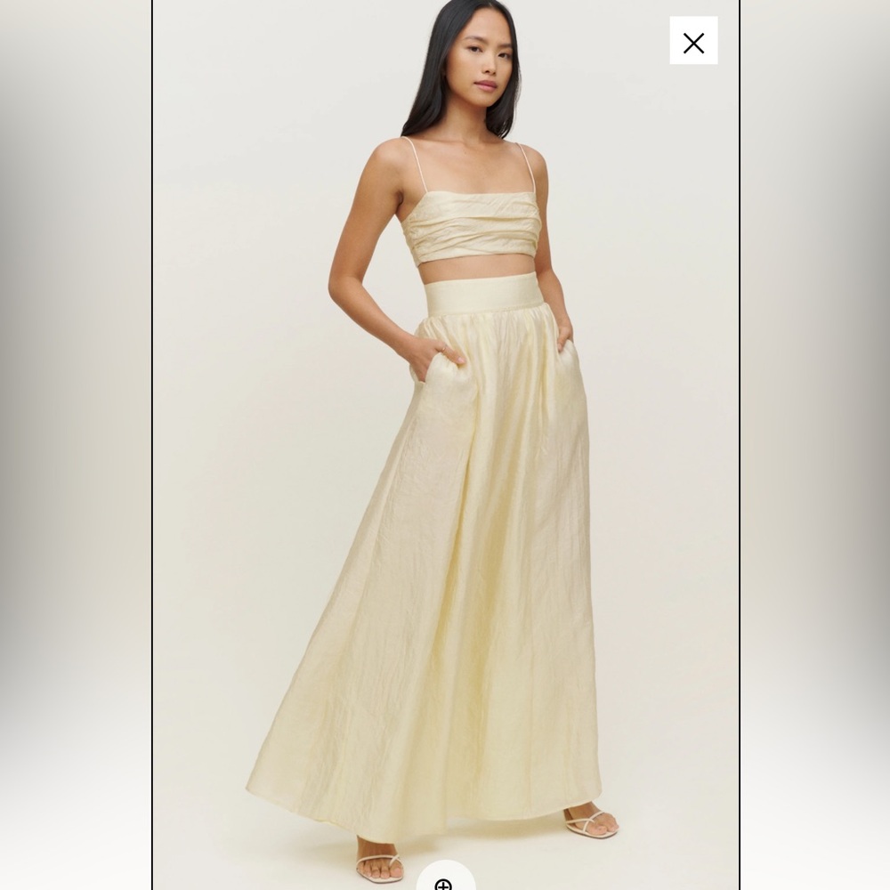 Reformation ButterCream Carlow Maxi two piece set